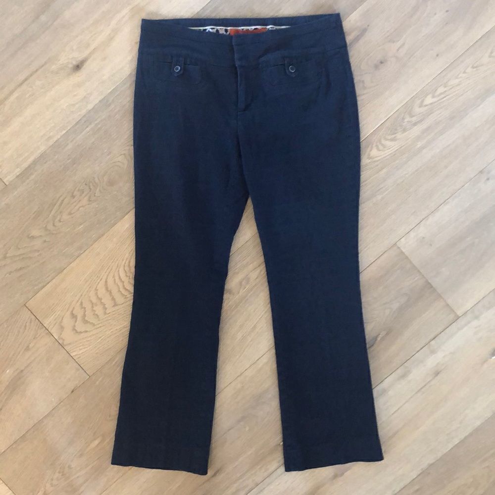 Anthropologie Cartonnier Navy Charlie Crop Flare Pants, Women’s 4